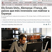 Els Estats Units, Alemanya i Frana, els pasos que ms inversions van realitzar a Espanya